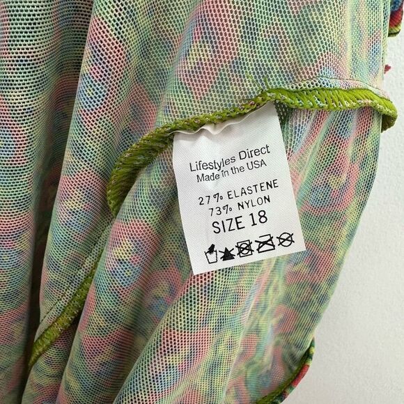 Lifestyles Direct Women’s Tan Through Printed One Piece Scoop Back Underwire Swi - Picture 3 of 8